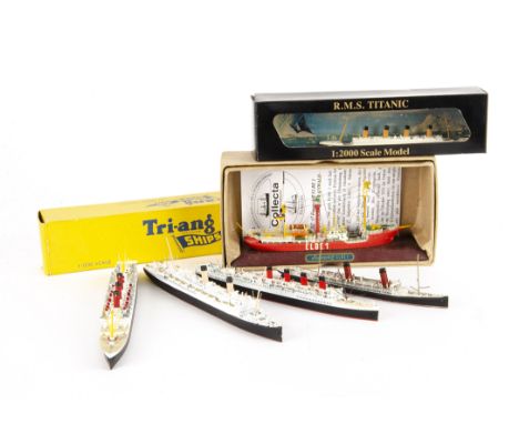 White Metal 1/1250 or Similar Scale Merchant Ships and Triang Minic, S R  Precision Models 1:12000 scale R M S  Titanic (boxe