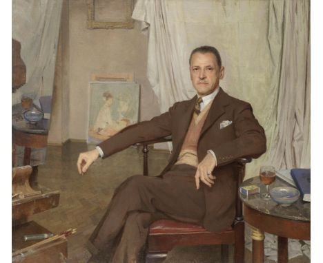 Sir Gerald Festus Kelly RA, KCVO, PRA (British, 1879-1972)A Glass of Sherry in the Studio, Portrait of W. Somerset Maugham oi