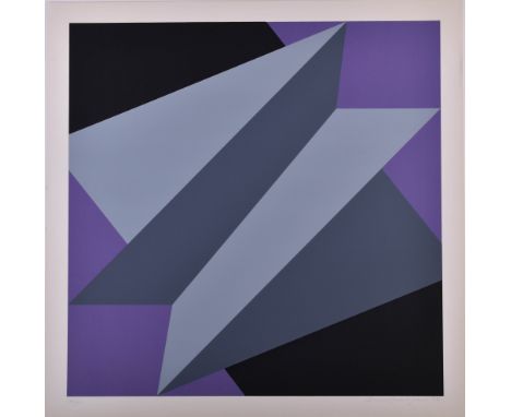   Helmut SUNDHAUßEN (1935)   "Geometrische Komposition"  Grafik - Farbserigraphie, Maße: 56 cm x 56 cm, unten links nummerier
