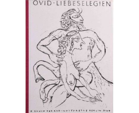   Horst ZICKELBEIN (1926)   "Mappenwerk zu Ovid- Liebeselegien"  8. Druck der Kabinettpresse Berlin 1967.  mit 7 original Lit