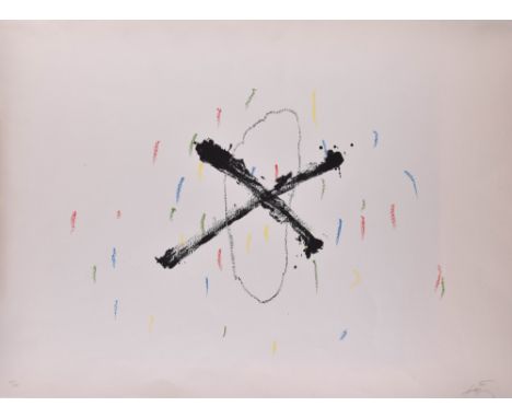   Antoni TAPIES (1923-2012)   "Silenzi"  Grafik - Farbsiebdruck auf Bütten, 56,7 cm x 76 cm,  Nr. 31/100, rechts unten handsi