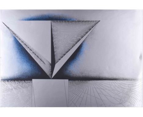   Volkmar HAASE (1930-2012)   "Ohne Titel"  Grafik - Farbserigraphie, 59 cm x 86 cm,  unten rechts handsigniert und datiert 7