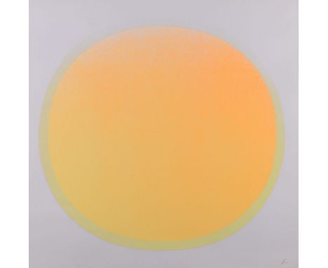   Rupprecht GEIGER (1908-2009)   "Orangener Kreis mit gelbem Ring"  Grafik - Farbserigraphie, 60 cm x 60 cm,  unten rechts ha