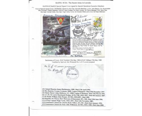 Multisigned special cover RAFES SC26aSOE. Signed by Group Captain Kenneth Batchelor, Lt Col John Beevor, Col Buckmaster Mrs C