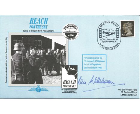 Flt Off A Wilkinson signed Reach for the Sky cover. RAF WW2. Good condition Est.