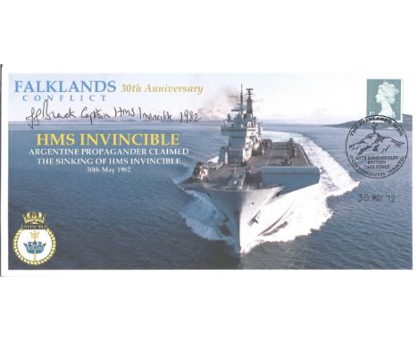 Falklands War Admiral Sir Jeremy Black GBE, KCB, DSO Commanded HMS Invincible in the Falklands 1982 signed Cover 30th Anniver