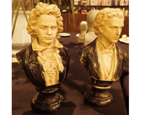 Two early 20thC ceramic busts of composers Chopin and Beethoven  CONDITION REPORT: H: 22 cm