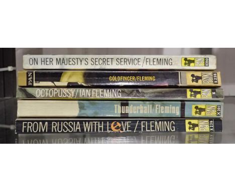 Five Ian Fleming James Bond paperbacks. UK P&amp;P Group 2 (£20+VAT for the first lot and £4+VAT for subsequent lots) 