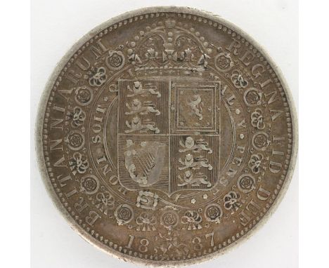 Victoria 1887 half crown. UK P&amp;P Group 0 (£6+VAT for the first lot and £1+VAT for subsequent lots) 