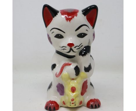 Lorna Bailey cat, Mousetrap, no cracks or chips, H: 12 cm. UK P&amp;P Group 1 (£16+VAT for the first lot and £2+VAT for subse