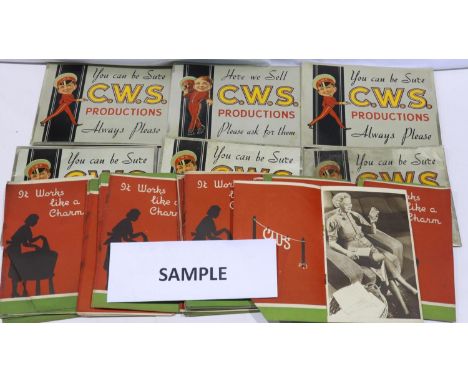 Approximately 100 CWS Soap Works Alono advertising pamphlets and thirty two CWS Productions point of sale advertising stands,