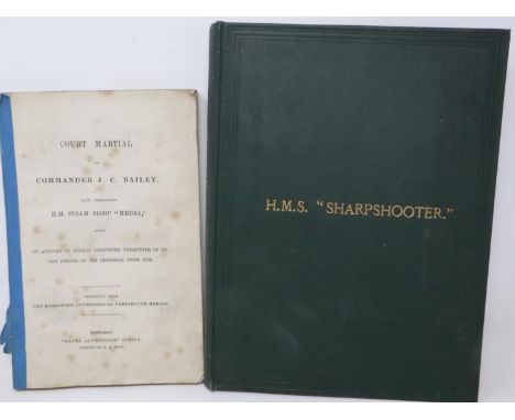 HMS Sharpshooter by Commander J.C Bailey with singed dedication and a copy of his court marshal. UK P&amp;P Group 2 (£20+VAT 