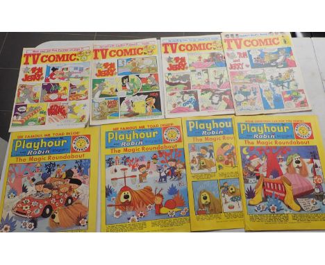 Approximately seventy Playhour and Robin and TV Comic comics, 1970-1977. UK P&amp;P Group 3 (£30+VAT for the first lot and £8