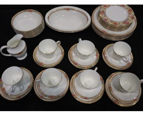 Royal Doulton dinner and tea service in the Darjeeling pattern (48). Not available for in-house P&amp;P 