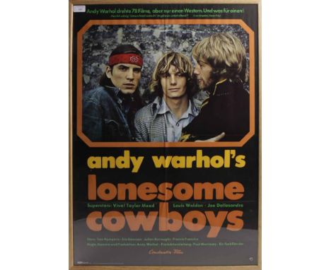 ANDY WARHOL FILM POSTER
ANDY WARHOL'S LONESOME COWBOYS (CONSTANTIN FILM)
colour giclee print
82cm x 58cm
Mounted, framed and 