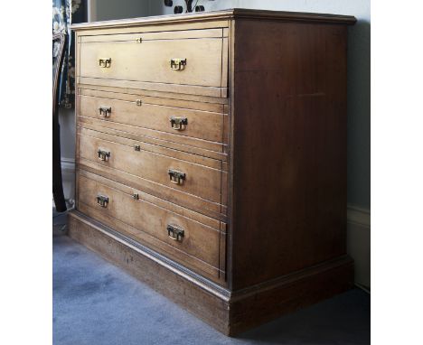 VICTORIAN WALNUT SECRETAIRE CHEST OF AESTHETIC DESIGN 
the secretaire drawer with galleried side enclosing a fitted interior,