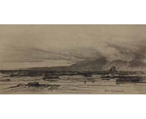 SIR DAVID YOUNG CAMERON RA RSA (SCOTTISH 1865 - 1945),
ARRAN and PERTH BRIDGE 
etching, each signed and titled in pencil 
12c