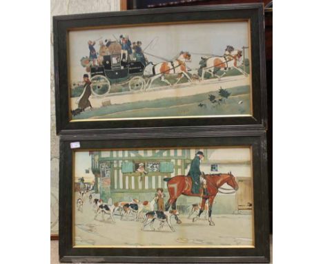 CECIL ALDIN (1870-1935),
HUNTING AND COACHING SCENES
pair of colour lithographs, dated [18]99
38cm x 70cm
Framed