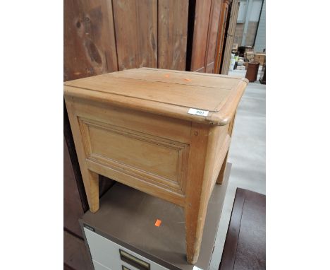 A Victorian stripped pine commode
