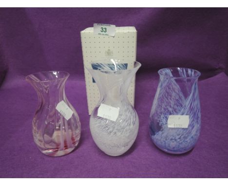 A selection of vintage glass vase by Caithness one piece includes box