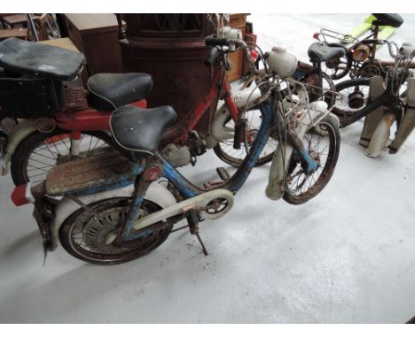 Three vintage pedal motorbike's or moped Honda possibly C50 / C65 spares or repairs 