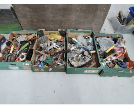 Four boxes of assorted tools etc