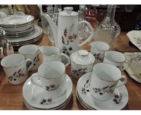 A vintage part tea set made in Romania