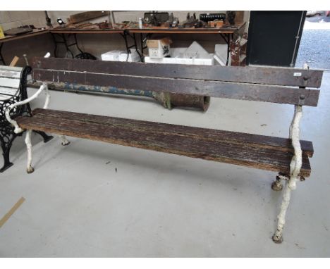 A 19th Century Coalbrookdale style bench, the cast ends being of naturalistic form