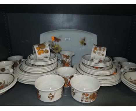 A vintage part tea service by Midwinter with retro style design