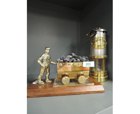 A vintage coal miners lamp from the Aberaman Colliery no. 66901