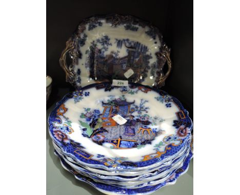 A selection of vintage Oriental style printed plated