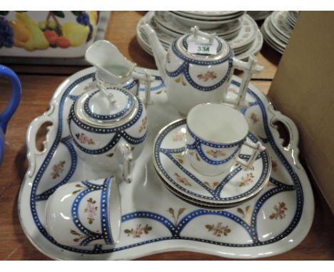 A vintage tea set un named in an Italian style with ceramic tray