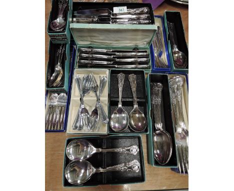 A selection of vintage boxed cutlery mostly by Heritage plate