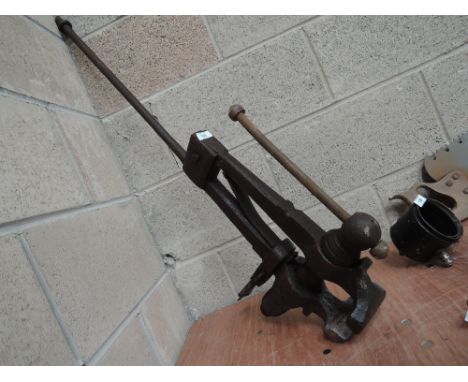 A vintage blacksmith or engineers leg vice