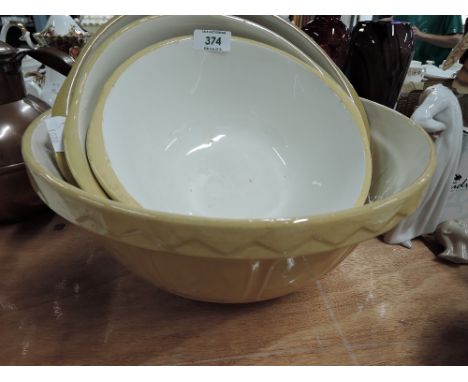 A selection of vintage earthen ware cooking bowls