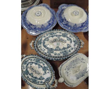 A selection of vintage lidded tureens