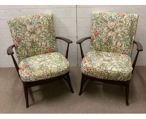 A pair of ercol style Mid Century easy chairs (SH41cm)