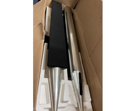A Bang and Olufsen Beo sound 9000 six cd player and speakers, model No 2522 (Wall mounted, CD Player stand not included)