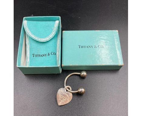 A Tiffany sterling silver heart shaped key ring