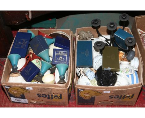 Two boxes of miscellaneous to include Carltonware, cottage ware, boxed Royal Worcester etc.