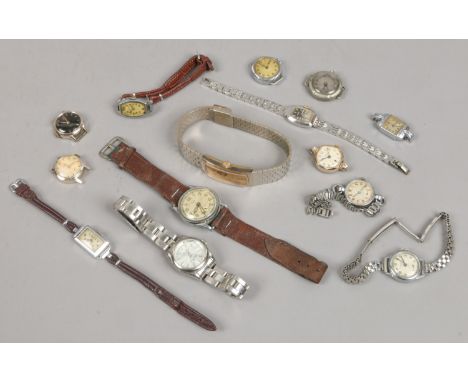 A box containing mainly ladies manual wristwatches.