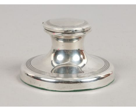A George V silver Capstan inkwell, assayed Birmingham 1924.