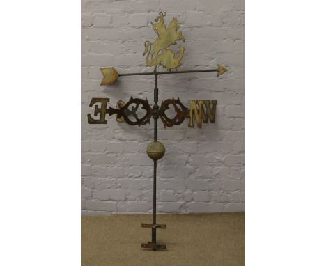 A cast iron weather vane with St George finial.