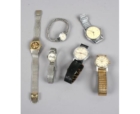 Six ladies and gents manual wristwatches.