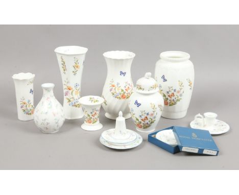 A collection of Aynsley cottage garden and Royal Worcester Forget Me Not pattern bone china.