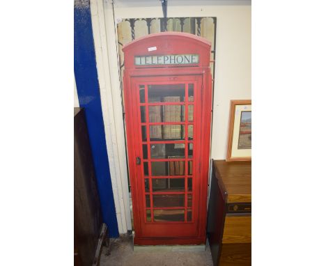 LARGE PHOTOGRAPHIC PRINT OF A RED TELEPHONE BOX, WIDTH APPROX 53CM