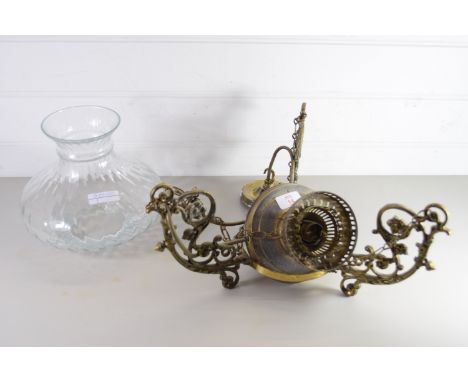 METAL LAMP WITH GLASS SHADE