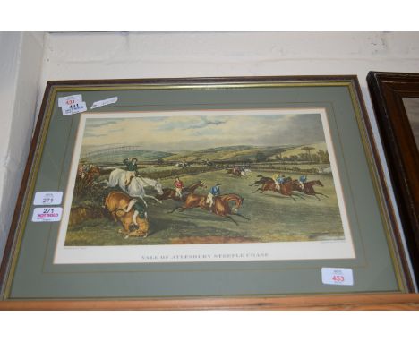 FRAMED PRINT "VALE OF AYLESBURY STEEPLECHASE" WIDTH APPROX 51CM