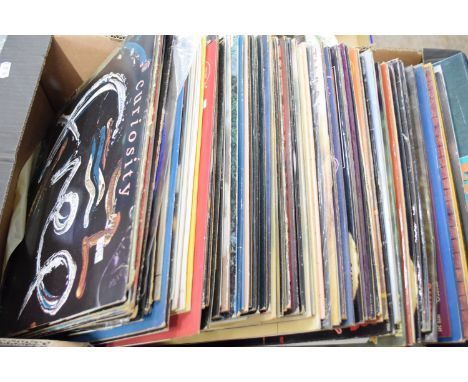BOX CONTAINING LPS, MAINLY POP MUSIC, MICHAEL JACKSON, ABBA, JOHNNY CASH ETC