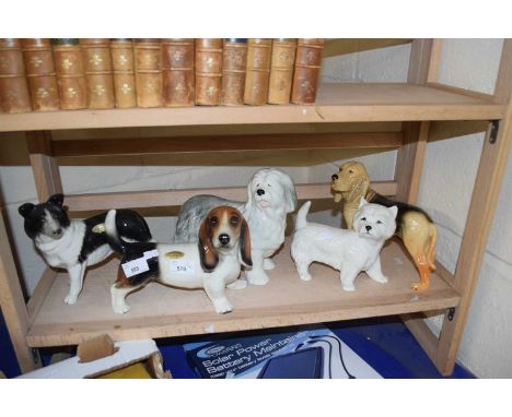 Quantity of assorted model dogs to include Border Collie, Bassett Hound, Old English Sheepdog, Bloodhound and Highland Terrie